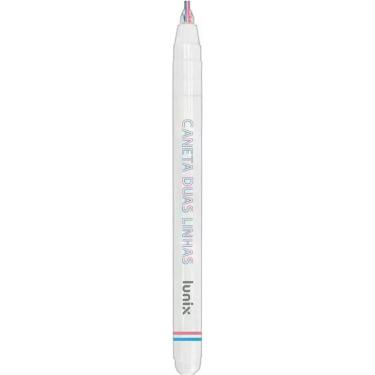 Imagem de Caneta com Ponta Porosa Tilibra Lunix Duas Linhas com Tinta à Base de Água 1 Unidade Rosa e Azul-claro