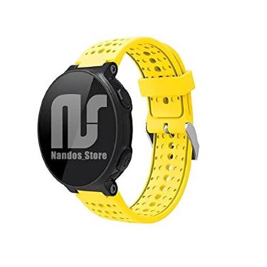 Imagem de Pulseira para Smartwatch compatível com Garmin Forerunner modelos 230 235 220 620 630 735 735XT - Nandos-Store (com chave para troca) (Amarela)