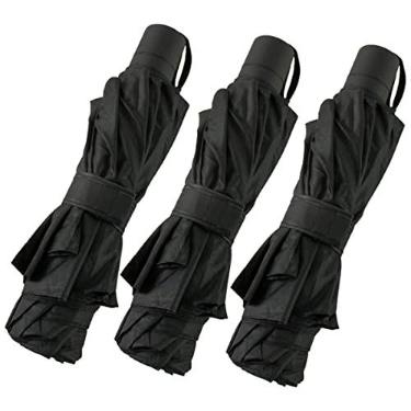 Imagem de KIT 3 GUARDA CHUVA SOMBRINHA PREMIUM PRETO COM BOLSA CAPA PORTÁTIL