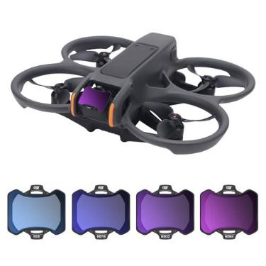 Imagem de CQT Conjunto de filtros de lente Avata 2 ND, lentes de câmera com filtro ND multi-revestidas para DJI O4 Air Unit Pro Avata 2 FPV acessórios de drone (pacote com 4 (ND8 ND16 ND32 ND64))