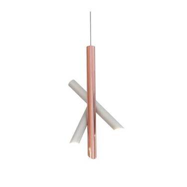 Imagem de Luminária pendente Tubes - Luminária de personalidade Rose Gold Designer Moderna Luminária de estudo Mesa Restaurante Luminária pendente minimalista,Lustres