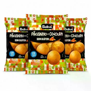 Imagem de Kit 3 Pãozinho de Cenoura s/ Glúten BELIVE 200g - Belive Alimentos Sau
