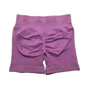 Imagem de Shorts De Yoga E Corrida Femininos De Cintura Alta Sem Costura, Elásti