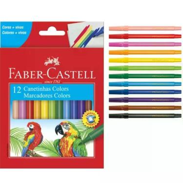 Imagem de Kit 10 Canetinhas Hidrográficas Faber-castell Com 12 Cores Volta As Aulas
