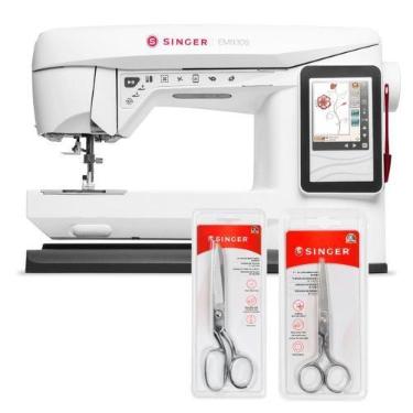 Imagem de Kit Máquina de Bordar EM9305 + Tesoura 10" Tecido e Tesoura para Borda