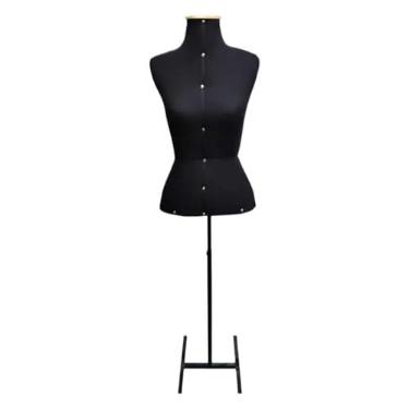Imagem de Busto Manequim feminino Costura com Pedestal H(Preto c/ pedestal preto,40)