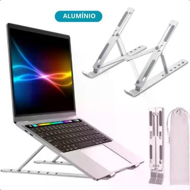 Imagem de Suporte Aluminio Dobrável Prateado Para Notebook Articulado - FAZA