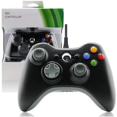 Imagem de Controle, Gamepad, Joypad Xbox 360 Usb Com Fio Para Computador, PC, Notebook Emuladores e Xbox 360 Slim - Preto.