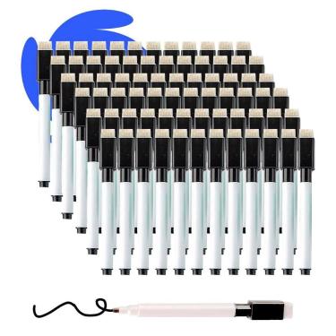 Imagem de Canetas Preto Para Quadro Branco Com Apagador E Imã tampa preta - Dais