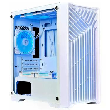 Imagem de Gabinete Gamer X1 Mid Tower ATX Micro ATX Mini ITX Aço SPCC Plástico ABS Vidro Temperado Branco Rise Mode