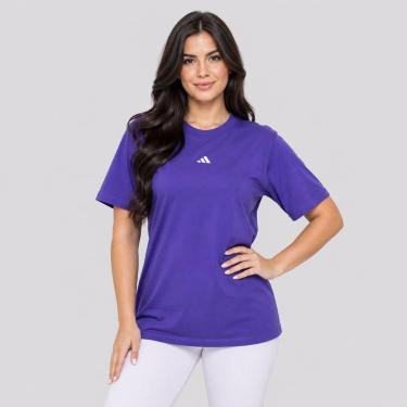 Imagem de Camiseta Adidas Lisa Essentials Feminina Roxa, G