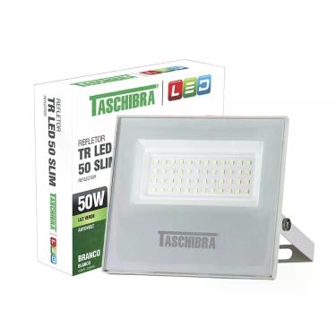 Imagem de Refletor Taschibra Led Tr Slim 50W Luz Verde Branco Bivolt