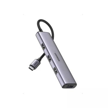 Imagem de Hub Ugreen 4 Portas Usb-a 3.0 1 Porta Usb-c 5gbps Cm473 - Cinza