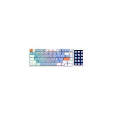Imagem de Teclado Mecânico Gamer Ajazz AKP815, USB-C, Branco, Azul e Laranja - AKP815