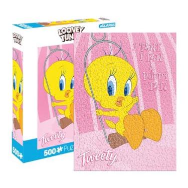 Imagem de AQUARIUS Quebra-cabeça Looney Tunes Tweety (500 peças) – sem brilho – ajuste preciso – praticamente sem poeira – colecionáveis Looney Tunes oficialmente licenciados – 35 x 48 cm, 62283