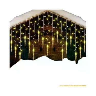 Imagem de Guirlanda De Natal Externa Com Luzes LED Em Forma De Cortina Para Deco