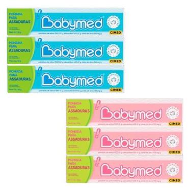 Imagem de Kit 6 unidades Babymed 3 Azul / 3 Rosa - Creme Protetor para Pele Infantil - Previne Assaduras - Kit de Creme Protetor para Pele Infantil