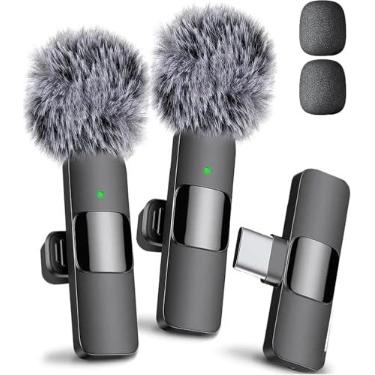 Imagem de Microfone sem fio Mini Mic Pro para iPhone, iPad, Android, microfone de lapela para gravação de vídeo, 2 microfones, gravação cristalina com USB-C para podcast, ASMR (a partir do iPhone 15/Android)