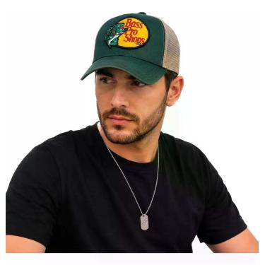 Imagem de Boné Com Tela Para Pesca Pescador Bass Pro Shop Preto - Bass Pro Shops