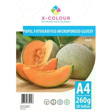 Imagem de Papel foto microporoso rc glossy a4 260g/m2 20 folhas x-colour
