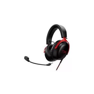 Imagem de Headset Gamer HyperX Cloud III, DTS, Drivers 53mm, USB, PC, PS5, PS4, XBOX Series X/S, Xbox One, Nintendo Switch, Mobile, Preto e Vermelho - 727A9AA
