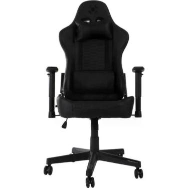 Imagem de Cadeira Gamer Cruiser com Revestimento Sintético e Encosto Reclinável Até 155º com Almofadas Lombar e Cervical Preta