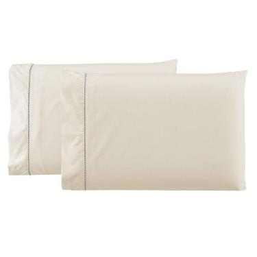 Imagem de Par De Fronhas King 50x90cm Percal 400 Fios Ponto Palito - Linda Casa,