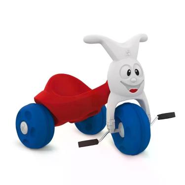 Imagem de Triciclo Infantil Europa com Assento Anatômico Baixo para Coordenação Motora Vermelho e Azul Brinquedos Bandeirante