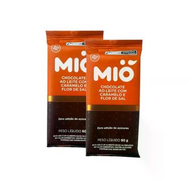 Imagem de Kit 2 Chocolate Mió Ao Leite com Caramelo e Flor de Sal Zero 60g