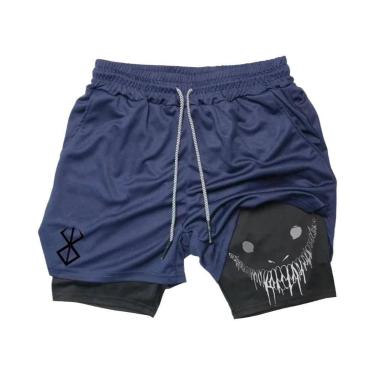 Imagem de Shorts Masculinos 2 Em 1 De Secagem Rápida Para Corrida E Treino De Ac