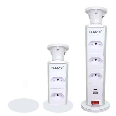Imagem de Torre De Tomada Multiplug Retrátil Com 3 Tomadas USB C 20A - Bmax, Bra