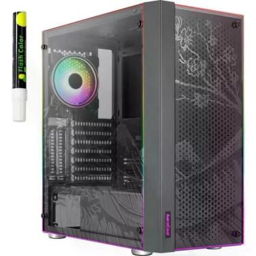 Imagem de Gabinete Gamer Skribble Mid Tower Atx Vidro Temperado Argb Preto Aerocool