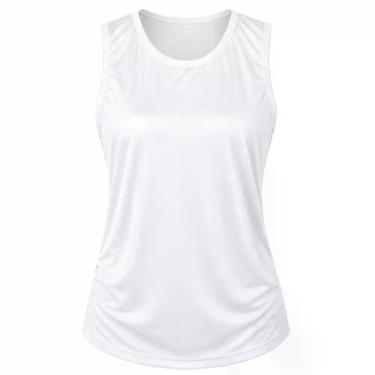 Imagem de Blusa Regata Furadinha Malha Fria Dryfit - Academia cor:Brancotamanho: