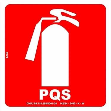 Imagem de Placa Sinalização Extintor de Incêndio Pó Químico Seco Fotoluminescente TAMANHO:20X20CM