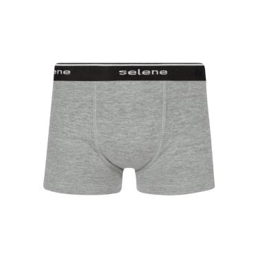 Imagem de Cueca Boxer Infantil Selene 12450.001 Algodão T. PP/EG, M, 583, Cinza