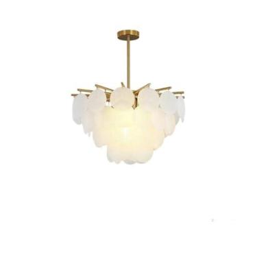 Imagem de Lustre de cristal estilo nórdico para sala de estar, iluminação moderna e minimalista para restaurante, versátil para escritório e quarto, luminária de vidro bolha famosa na internet (50cm)