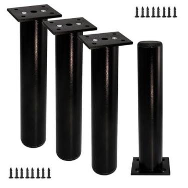 Imagem de Bitray Pés de móveis de 25,4 cm, pernas ajustáveis de liga de alumínio - pernas de armário, mesa redonda e sofá - 4 peças