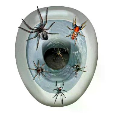 Imagem de Adesivo Halloween Vaso Sanitário Com Aranhas