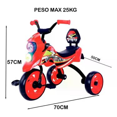 Imagem de Triciclo Infantil Estilo Moto com luzes - Vermelho UNITOYS