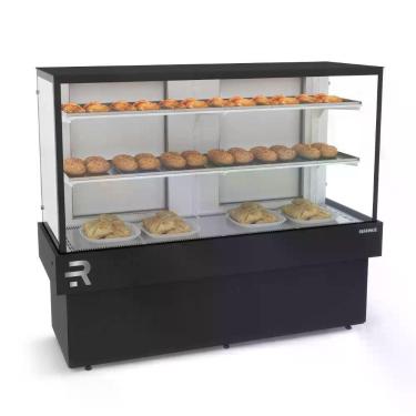Imagem de Vitrine Confeitaria Quente 1,45mt Vanguard Plus Tampo Aproveitável Preta Cvpq1450 220V - Refrimate