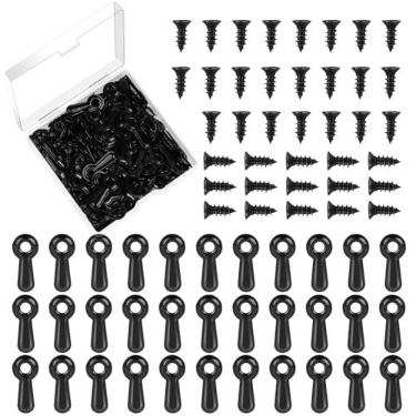 Imagem de Conjunto de fixadores de botão de girar para moldura, 100 peças, clipes de suporte de moldura para foto, clipes de hardware com 100 peças de parafusos para pendurar imagens, fotos, desenho da PinCute