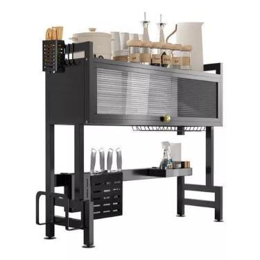 Imagem de Organizador Escorredor Decoteam 2 Prateleiras Porta Acrílica 85x28x80
