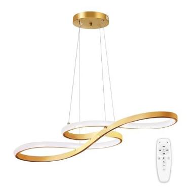 Imagem de Luminária Pendente de LED Dourada, Moderna e Regulável 3000K-6000K