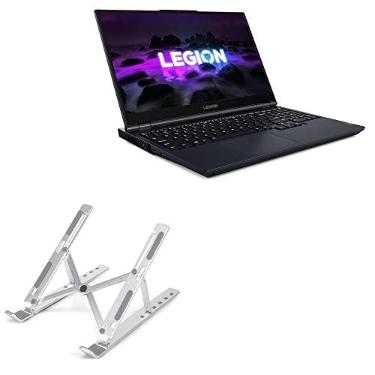 Imagem de BoxWave Suporte e suporte compatíveis com Lenovo Legion 5 (38.1 cm - 82NW) - Suporte compacto QuickSwitch, elevação dobrável de visualização multiângulo portátil - prata metálica