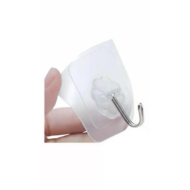 Imagem de Kit 20 Ganchos Ventosa De Parede Super Aderência Transparent - Congrat