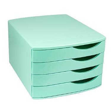 Imagem de Maxcril Gaveteiro Verde Pastel – Organizador de Mesa com Gavetas para Escritório e Home Office em Plástico Resistente