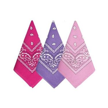 Imagem de Bycc Bynn 3 Peças 100% Algodão Bandanas com Estampa Paisley Máscara Facial Lenço Quadrado Acessórios para Cabeça