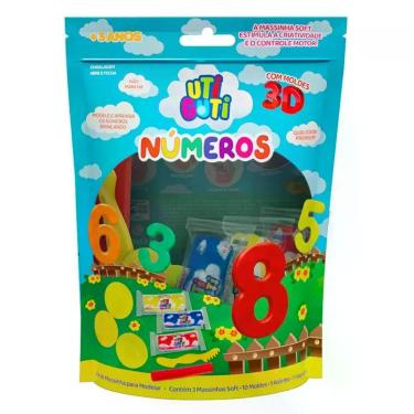 Imagem de Kit Massinha de Modelar Soft Completo Uti Guti Números para Coordenação Motora e Criatividade Super Macia Soft