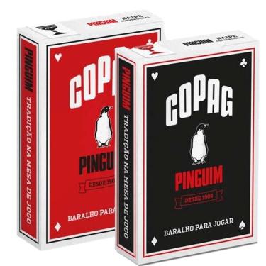 Imagem de Kit baralho pinguim naipe convencional copag cartas jogo poker