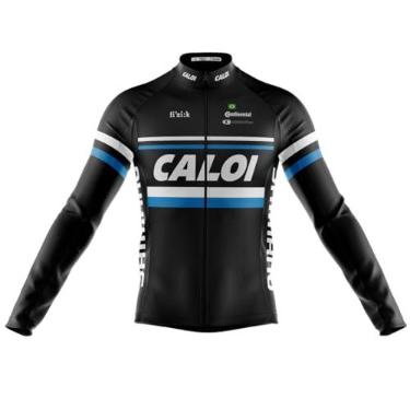 Imagem de Caloi Camisa Ciclismo Decole Manga Longa Dry Fit UV Bike MTB Unissex com Três Bolsos Traseiros e Zíper Full